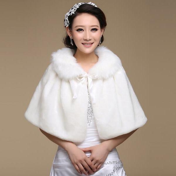 Women S Faux Fur Animal Print Evening Bridal Formal Wear High Quality Bridal Coats Lots From 2017 White Black Faux Fur